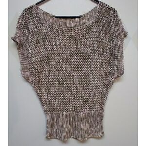 Pois loose knit boat neck sweater top size M